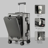 New Front Opening Suitcase Cabin Trolley Case 20/24/26/28 inch Aluminum Frame Large Capacity Luggage usb Charging TSA Lock Aimak Store