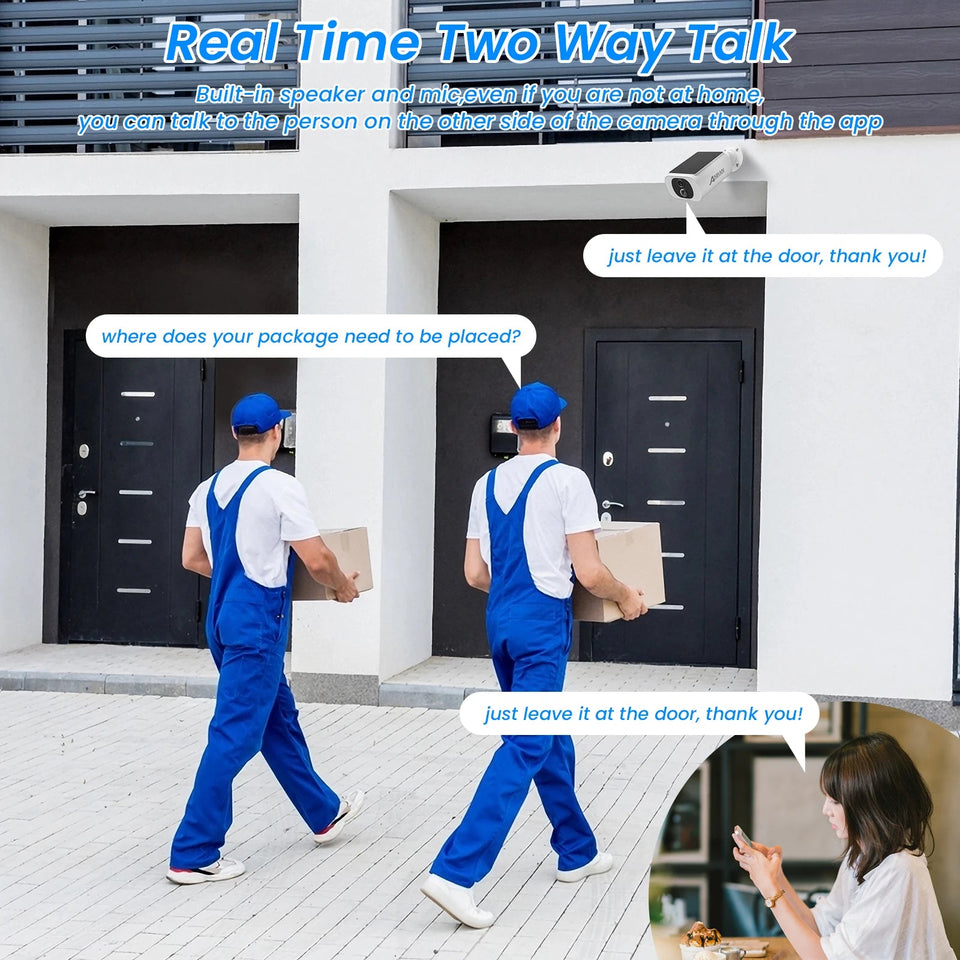 ANRAN 2K Wifi Solar Camera PIR Detect 3MP Outdoor Surveillance Solar Powered Camera Security Protection Rechargeable Battery Aimak Store