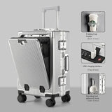New Front Opening Suitcase Cabin Trolley Case 20/24/26/28 inch Aluminum Frame Large Capacity Luggage usb Charging TSA Lock Aimak Store