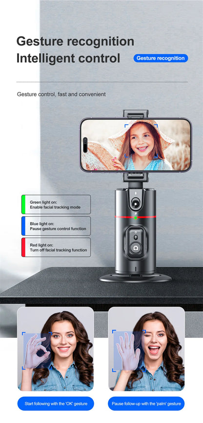 Roreta NEW Axis 360 Rotation Gimbal Stabilizer Selfie Stick Foldable With Bluetooth Shutter Monopod For Smartphone IOS Android