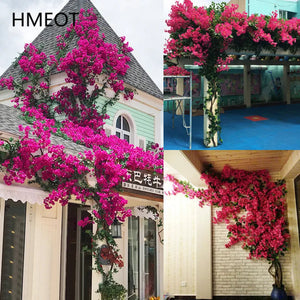 Artificial Flower Rattan Tree Vine Bougainvillea Floral Wall Plants Tree Wedding Christams Party Festival Outdoor Garden Decor Aimak Store