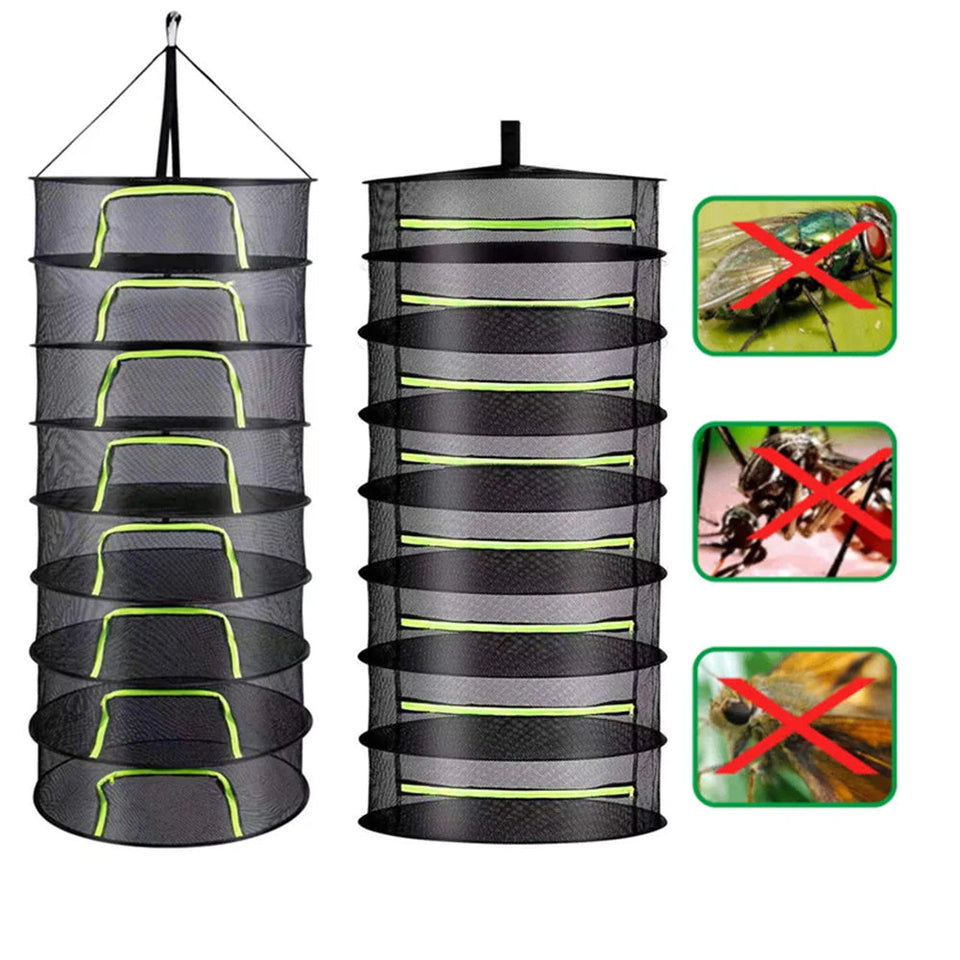 2-8 Layers Drying Net For Herbs Fish Hanging Basket Folding Dry Rack Herb Vegetable Dryer Bag Mesh Flowers Buds Plants Organizer Aimak Store