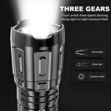 Portable LED Flashlight USB Rechargeable Pocket Flashlight Waterproof Torch with Output Power Bank Function for Camoping Hiking Aimak Store
