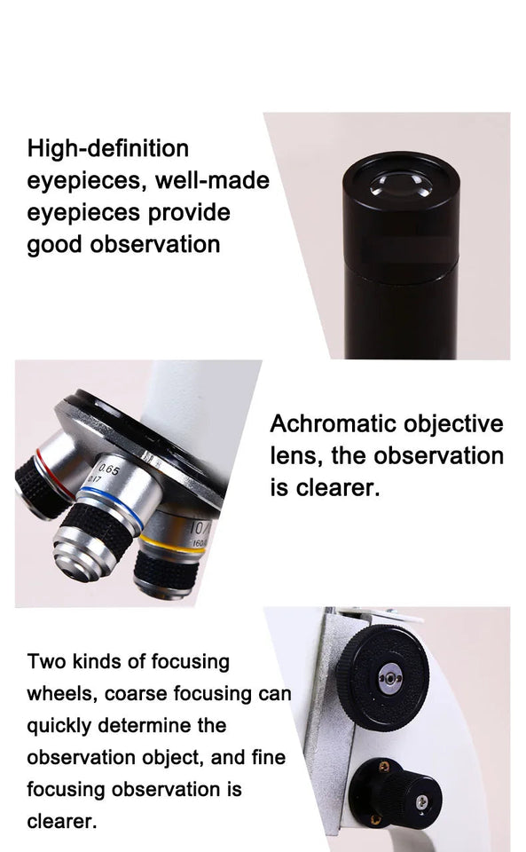 40-6000X HD Optical Biological Microscope High Magnification With Abbe condenser Middle school university Lab Teaching Microsco Aimak Store