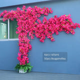 Artificial Flower Rattan Tree Vine Bougainvillea Floral Wall Plants Tree Wedding Christams Party Festival Outdoor Garden Decor Aimak Store
