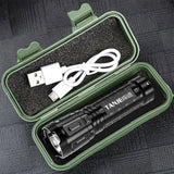 Portable LED Flashlight USB Rechargeable Pocket Flashlight Waterproof Torch with Output Power Bank Function for Camoping Hiking Aimak Store