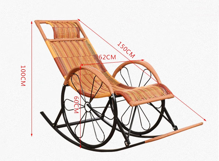 Summer Rocking Chair Recliner Rocking for Balcony Garden Leisure Relax Wicker Armchair Lazy Chair Lounge Chair Home Furniture Aimak Store
