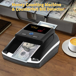 Bisofice Portable Mini Money Counter Counterfeit Bill Detector Automatic Money Detection By UV MG IR Image Paper Quality Size Aimak Store