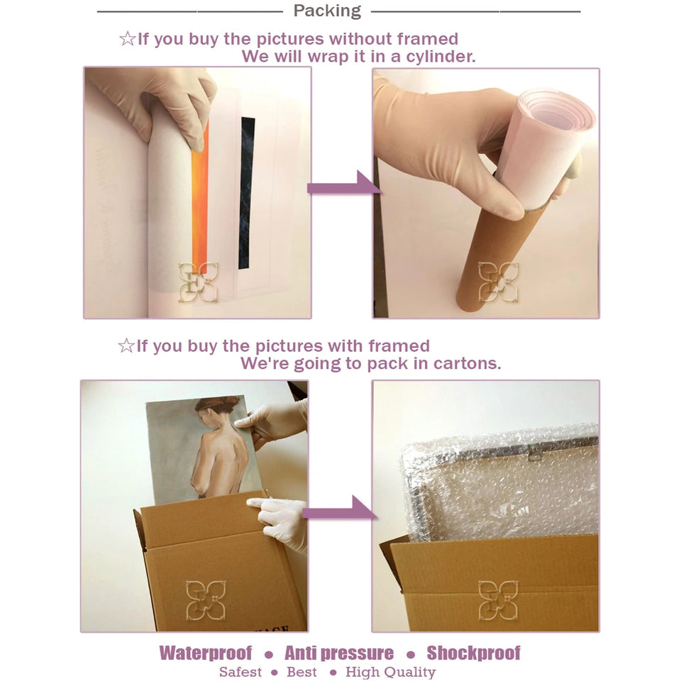 5 Pieces Wall Art Canvas Painting Big Full Moon over Ocean Landscape Modern Abstract Pictures For Living Room Home Decoration Aimak Store