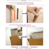 5 Pieces Wall Art Canvas Painting Big Full Moon over Ocean Landscape Modern Abstract Pictures For Living Room Home Decoration Aimak Store