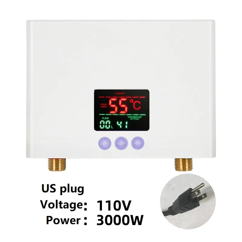 110-220AC Instant ElectricTankless Water Heater Hot Instantaneous Water Heater System for Kitchen Bathroom with remote control Aimak Store