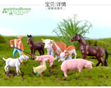 Farm PVC Craft Gift Landscape DIY plastic animal decoration farmer Horse Cow Animal miniature figurines Modern Home Decoration Aimak Store