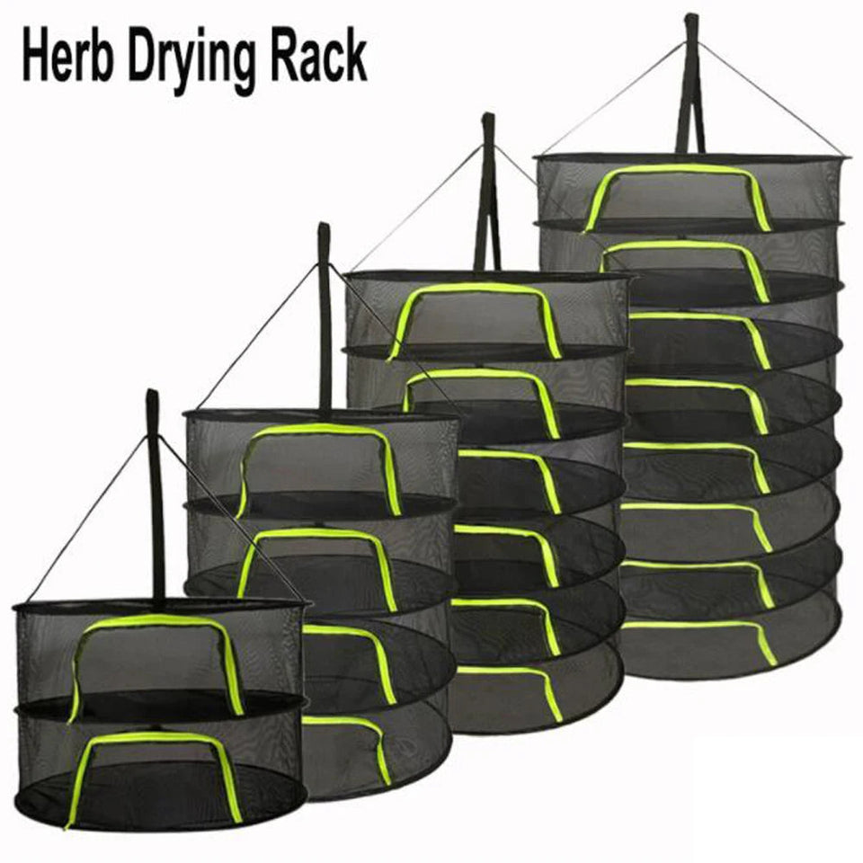 2-8 Layers Drying Net For Herbs Fish Hanging Basket Folding Dry Rack Herb Vegetable Dryer Bag Mesh Flowers Buds Plants Organizer Aimak Store