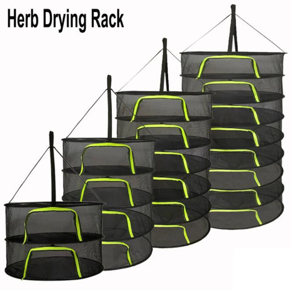 2-8 Layers Drying Net For Herbs Fish Hanging Basket Folding Dry Rack Herb Vegetable Dryer Bag Mesh Flowers Buds Plants Organizer Aimak Store