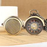 Steampunk Bronze Mechanical Pocket Watch Retro Creative Rotating Cover Roman Numeral Display Manual Mechanism Pendant Male Clock Aimak Store