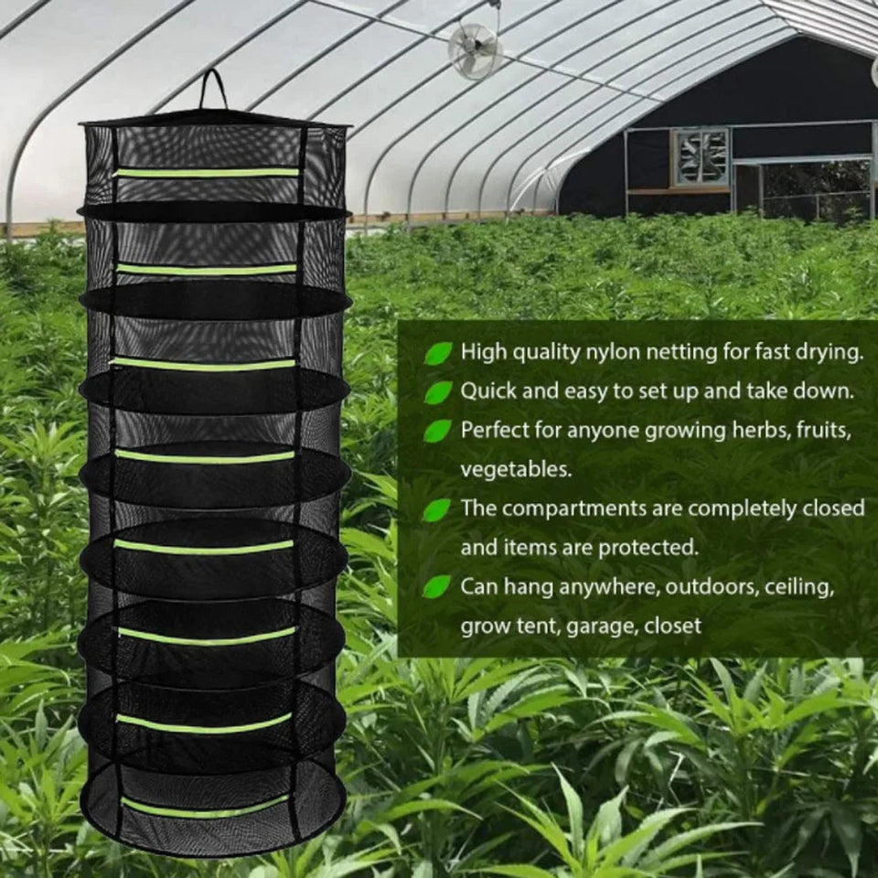 2-8 Layers Drying Net For Herbs Fish Hanging Basket Folding Dry Rack Herb Vegetable Dryer Bag Mesh Flowers Buds Plants Organizer Aimak Store