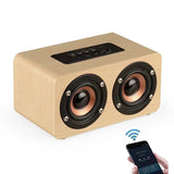 6W Wooden Bluetooth Speaker Portable Stereo HiFi Speakers TF Play Hand Free Call AUX Input Super Bass Loudspeaker Dual Subwoofer Aimak Store