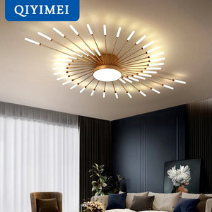 QIYIMEI Modern Ceiling Lights LED Luster Indoor Lighting For Bedroom Hall Living Kids Room Acrylic Lamps Fixture Frame 175-260V Aimak Store