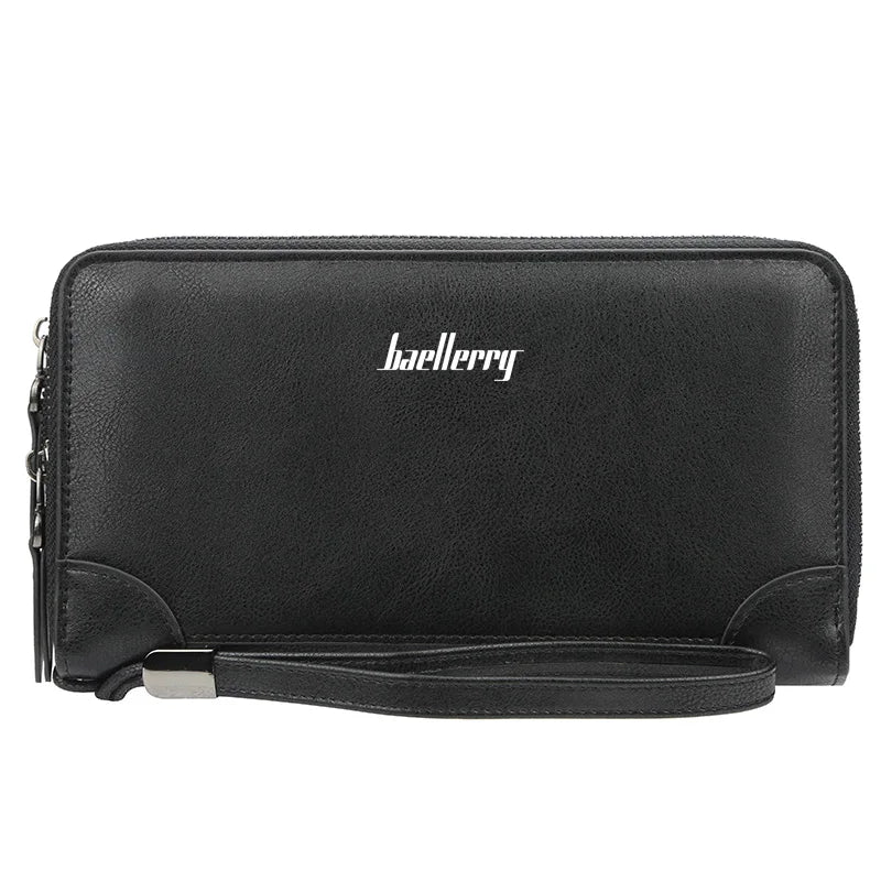 New Men Wallets Large Capacity Cell Phone Pocket Double Zipper Clutch Bag Passcard  Male Business Purse Aimak Store