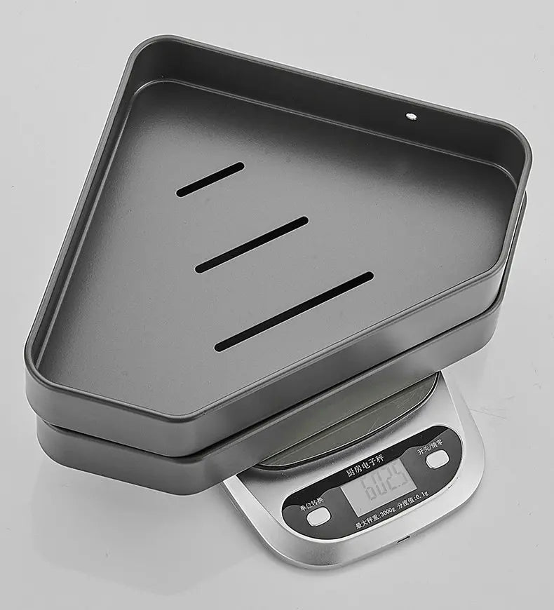 Bathroom Shelf Corner Space Aluminum Bathroom Triangle Basket Shower Room Storage Rack Wall Mounted Black/Matte/Grey Aimak Store