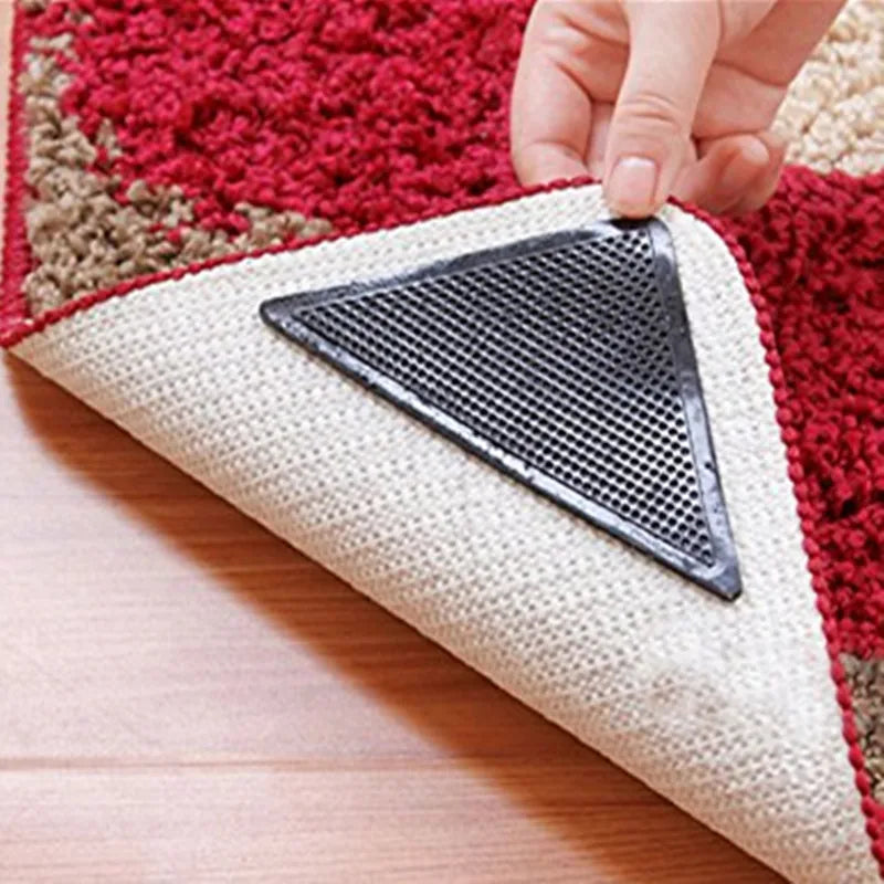 4pcs/Set Reusable Washable Rug Carpet Mat Grippers Non Slip Silicone Grip For Home Bath Living Room Aimak Store