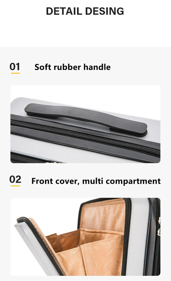 Front Open Luggage Compartment Portable Cosmetic Case 16 Inch Password Box Mini Storage Bag Multifunction 16.5X28X31CM Aimak Store