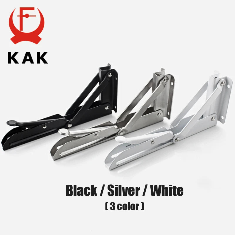 KAK 2pcs Folding Shelf Bracket Heavy Duty Stainless Steel Collapsible Shelf Bracket Hardware for Table Work RV Car Saving Space Aimak Store
