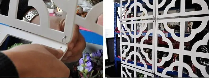 12pcs 29x29cm Hanging Screens Living Room Divider Panels Partition Wall Art Diy Home Decoration White Wood-plastic Aimak Store