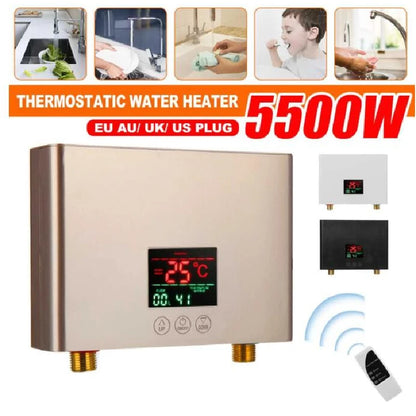 110-220AC Instant ElectricTankless Water Heater Hot Instantaneous Water Heater System for Kitchen Bathroom with remote control
