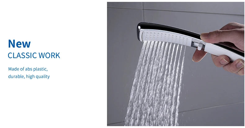 High Quality Bathroom Square ABS in Chrome Bathroom High Pressure Hand Shower Set With Shower & Hose Bathroom Accessories Aimak Store