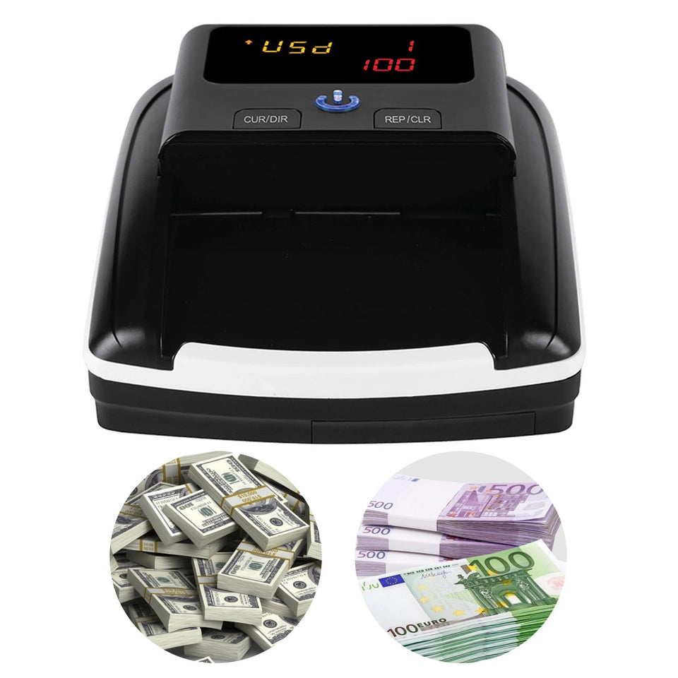 Bisofice Portable Mini Money Counter Counterfeit Bill Detector Automatic Money Detection By UV MG IR Image Paper Quality Size Aimak Store
