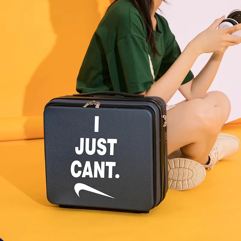 Front Open Luggage Compartment Portable Cosmetic Case 16 Inch Password Box Mini Storage Bag Multifunction 16.5X28X31CM Aimak Store