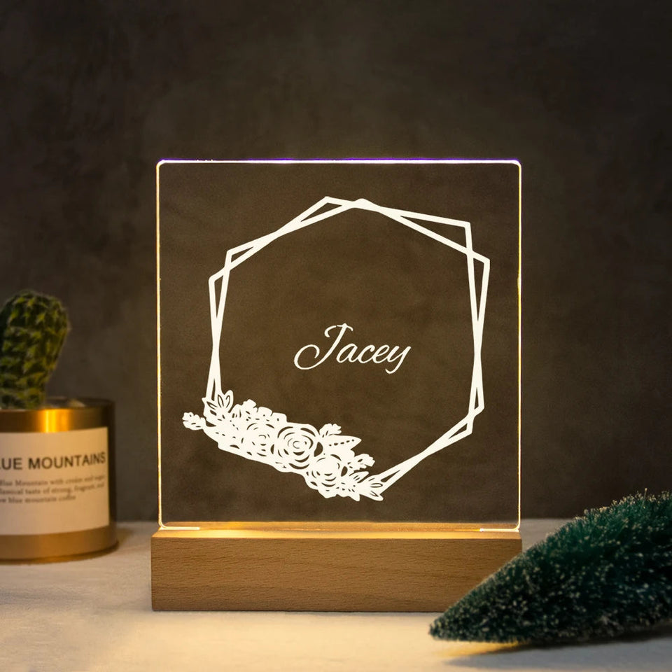 Drop Shipping Personalized Nightlight USB LED Customized Name 3D Lamp  Decoration Bedroom Toys Birthday For Baby Children Gift Aimak Store