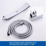 High Quality Bathroom Square ABS in Chrome Bathroom High Pressure Hand Shower Set With Shower & Hose Bathroom Accessories Aimak Store