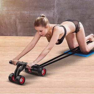 4-Wheel Abdominal Roller Muscle Trainer Home Fitness Ab Rollers Workout Aimak Store
