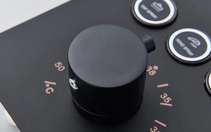 Black Thermostatic Bathroom Shower Faucet Set Remote LED Rainfall Head Faucets Crane 3 Way Concealed Embedded Hot Cold Mixer Tap Aimak Store