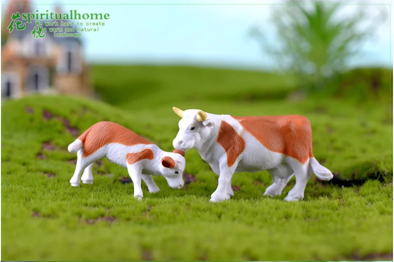 Farm PVC Craft Gift Landscape DIY plastic animal decoration farmer Horse Cow Animal miniature figurines Modern Home Decoration Aimak Store