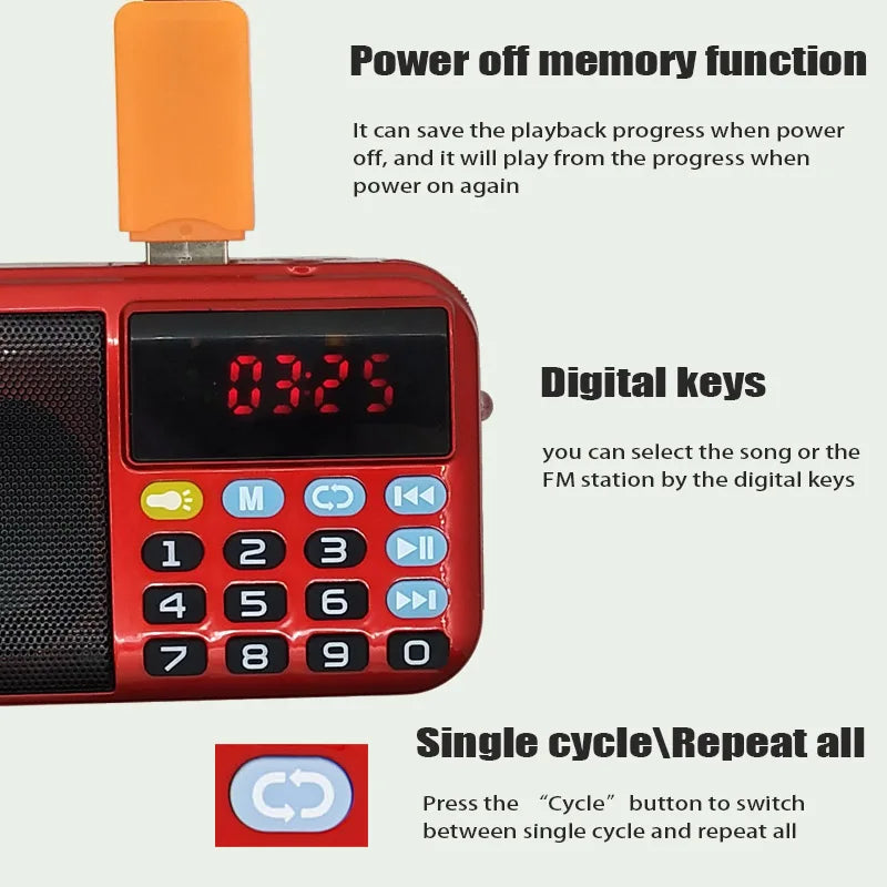 C 803 Portable Bluetooth Speaker FM Radio Receiver USB TF MP3 Player With LED Flashlight Support 2 Rechargeable 18650 Battery Aimak Store