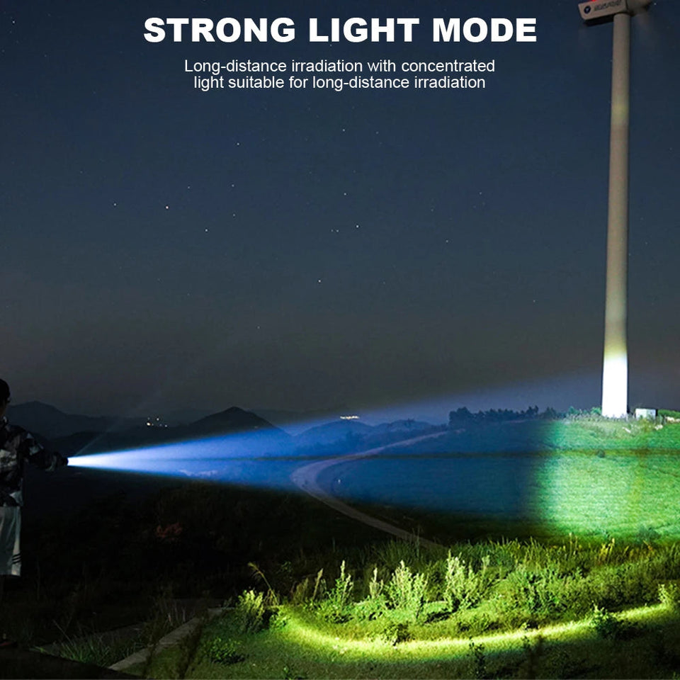 Portable LED Flashlight USB Rechargeable Pocket Flashlight Waterproof Torch with Output Power Bank Function for Camoping Hiking Aimak Store