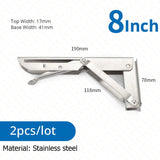 KAK 2pcs Folding Shelf Bracket Heavy Duty Stainless Steel Collapsible Shelf Bracket Hardware for Table Work RV Car Saving Space Aimak Store