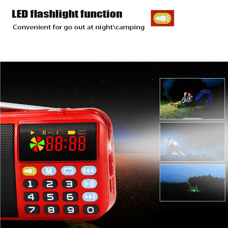 C 803 Portable Bluetooth Speaker FM Radio Receiver USB TF MP3 Player With LED Flashlight Support 2 Rechargeable 18650 Battery Aimak Store