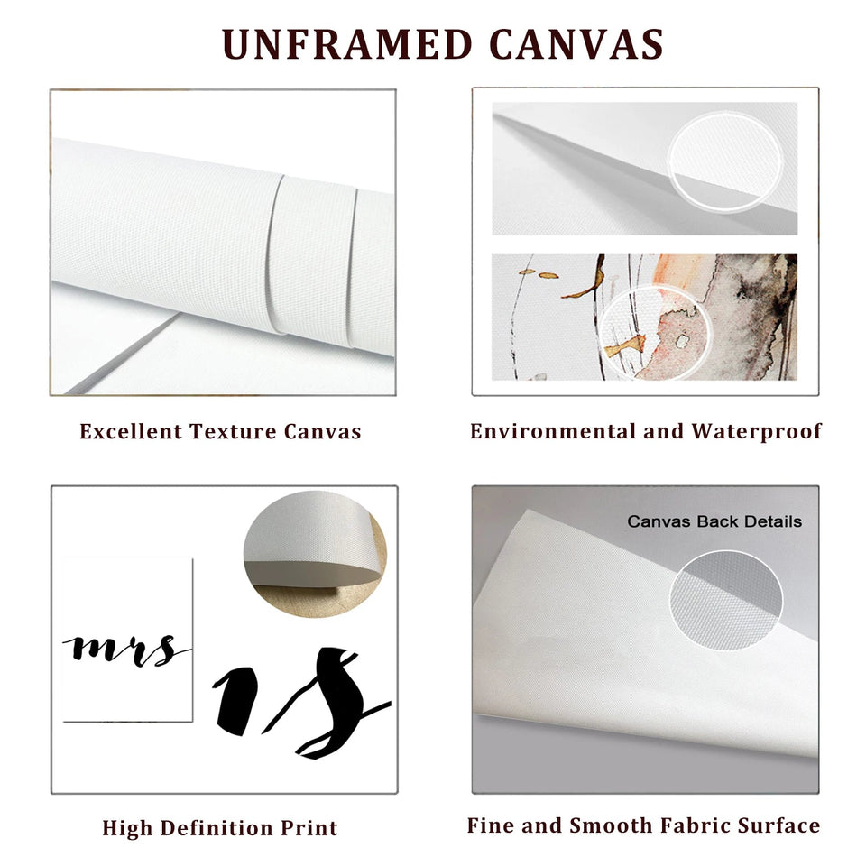 5 Pieces Wall Art Canvas Painting Big Full Moon over Ocean Landscape Modern Abstract Pictures For Living Room Home Decoration Aimak Store