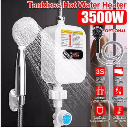 Heater for home Electric Tankless 3500W Mini Instant Hot Water Heater Kitchen Faucet Tap Heating 3 Seconds Instant Heating