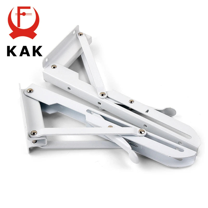 KAK 2pcs Folding Shelf Bracket Heavy Duty Stainless Steel Collapsible Shelf Bracket Hardware for Table Work RV Car Saving Space Aimak Store