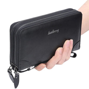 New Men Wallets Large Capacity Cell Phone Pocket Double Zipper Clutch Bag Passcard  Male Business Purse Aimak Store