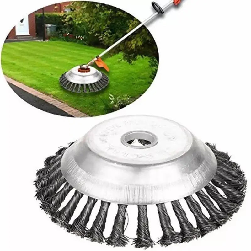 Steel Wire Wheel Garden Weed Brush Lawn Mower Grass Eater Trimmer Brush Cutter Tools Garden Grass Trimmer Head Weed Brush Aimak Store