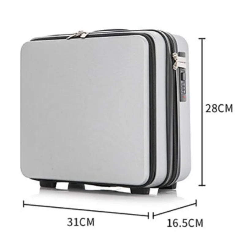 Front Open Luggage Compartment Portable Cosmetic Case 16 Inch Password Box Mini Storage Bag Multifunction 16.5X28X31CM Aimak Store
