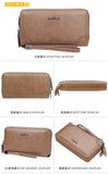 New Men Wallets Large Capacity Cell Phone Pocket Double Zipper Clutch Bag Passcard  Male Business Purse Aimak Store