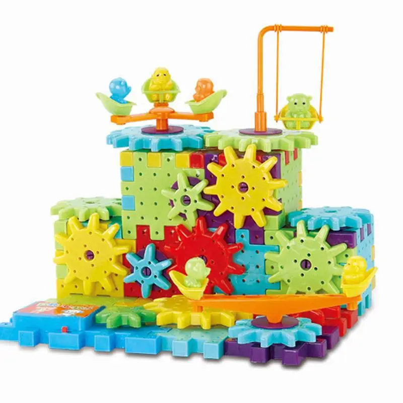 Hot 81 PCS Electric Gears 3D Puzzle Model Building Kits Plastic Brick Blocks Educational Toys For Kids Children Xmas Gifts Aimak Store