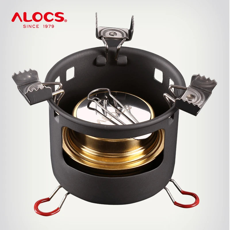 ALOCS CS-B02 CS-B13 Compact Mini Spirit Burner Alcohol Stove with Stand for Outdoor Backpacking Hiking Camping Furnace Aimak Store